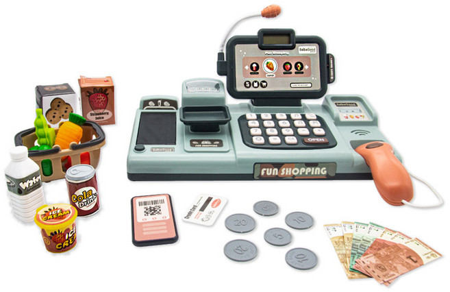 OhBabyLaugh 愛笑寶 玩具收銀機, 墨綠灰, 1組