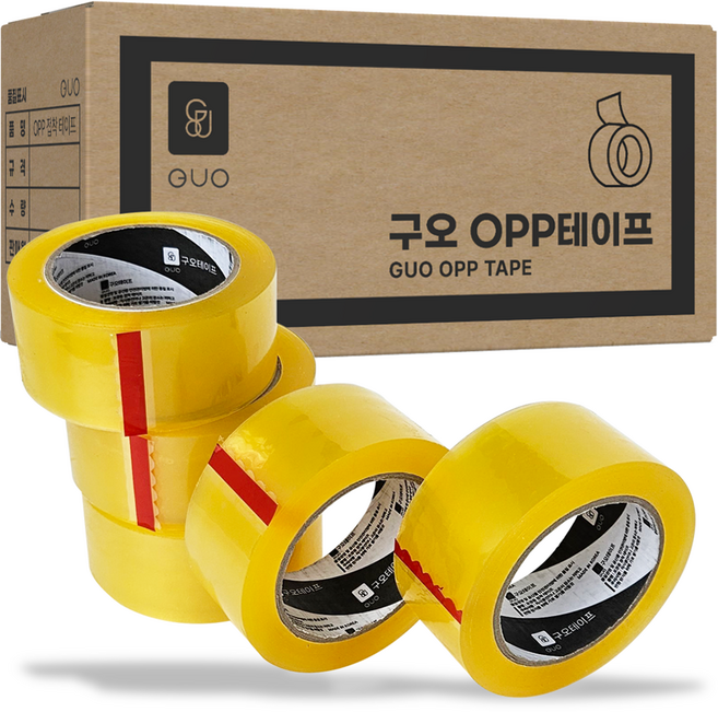 Guo 宅配包裝用OPP透明封箱膠帶 40m, 50個