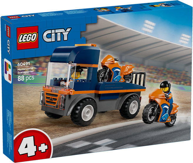 LEGO 城市系列 摩托車運輸車 Motorcycle Transporter 60491, 混和顏色, 1個