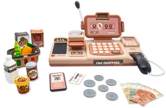 Beibe Good 玩具收銀機, 豆沙紅, 1組