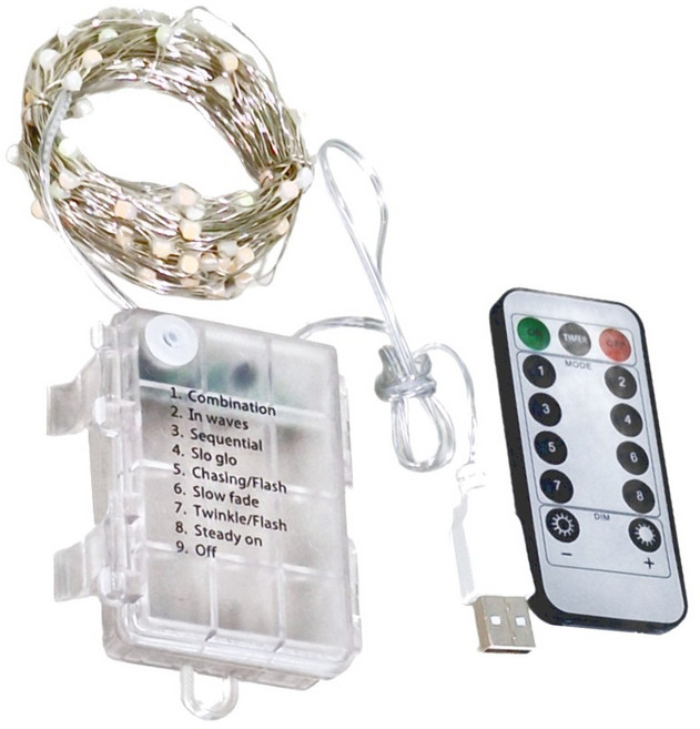 100頭LED高亮銅線燈 附遙控器 10公尺, 四彩, 1組