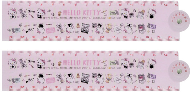 Sun-Star卡通摺疊尺 Hello Kitty, 粉色 Hello Kitty 摺疊尺, 2個