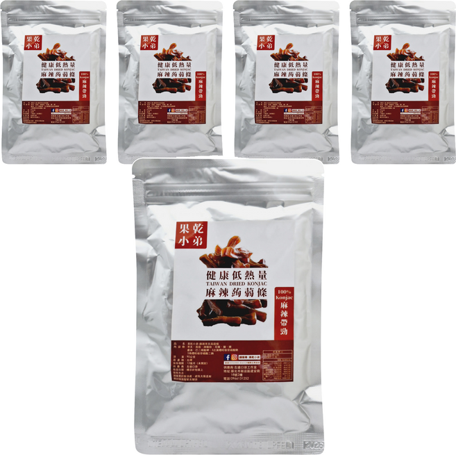 果乾小弟 麻辣寒天蒟蒻條, 90g, 5包