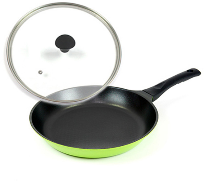 키친아트 국산 뉴본 다이아몬드 2종 프라이팬 + 유리뚜껑 세트, 28cm, 1개