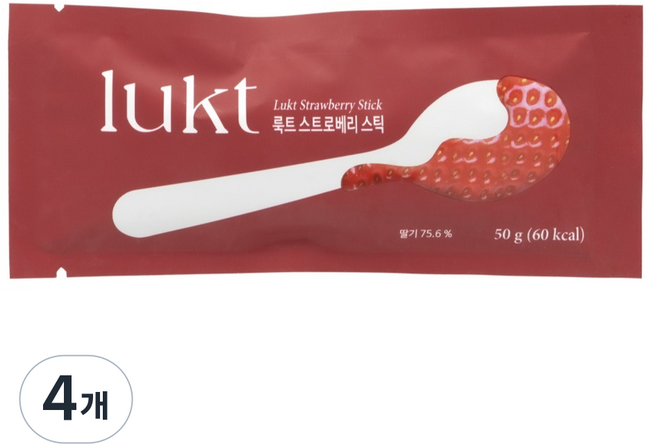 룩트 스트로베리 스틱 잼, 50g, 4개