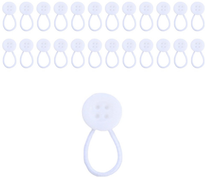 코오미 블라우스 셔츠 단추 연장 버클 소매 목둘레 늘리기 버튼 25p 세트 5W0948, 1세트, 화이트