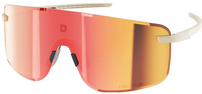 ULac Visual 超輕量跑步自行車護目鏡 鏡面變色運動太陽眼鏡 18g, 1個, 米白色(鏡框), 跑步紅(鏡片)