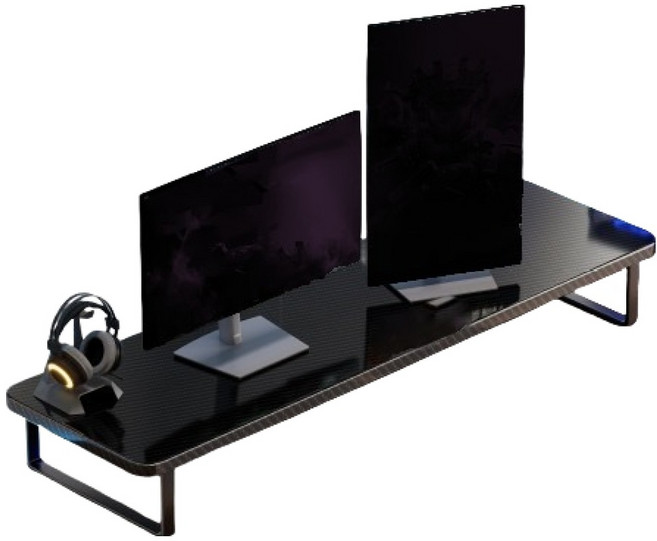 와이제이샵 럭셔리 모던 스타일 간편거치 PC 노트북 모니터 받침대 60 x 20 x 9 cm, 메탈블랙