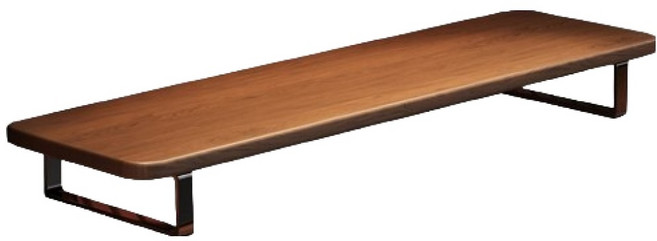 YJ Shop 奢華現代風格簡易支架 PC 筆電螢幕架 60 x 20 x 9 cm, 深胡桃木色