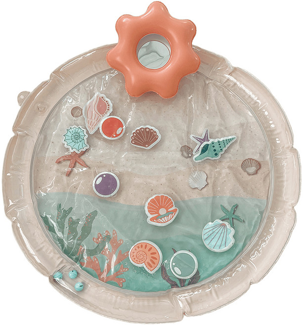 보이보이 터미타임 촉감놀이 백일 딸랑이 거울 장난감 워터매트, 혼합색상, 1개