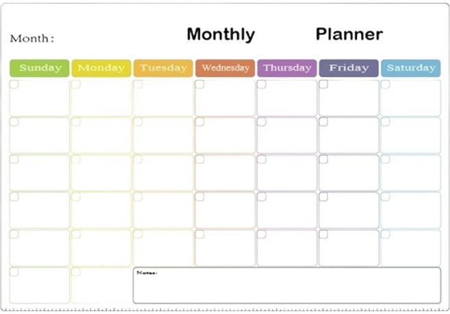 다파코 냉장고 아크릴 메시지 자석 보드 시트지 달력 모델09, 혼합색상