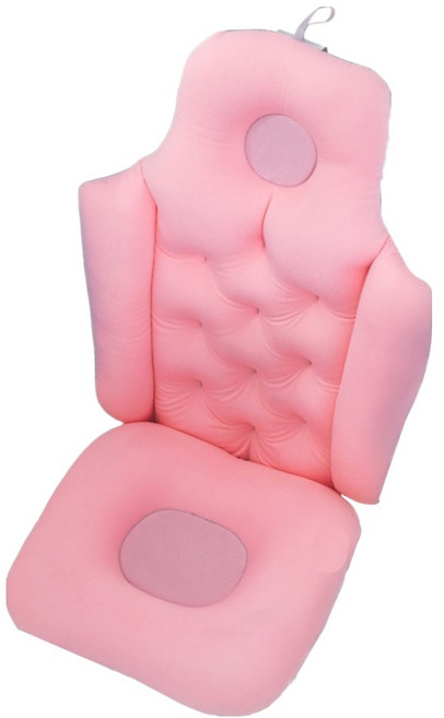 트레오바 베개 등받이 방석 일체형, 성인용 욕조 핑크 일체형 시트쿠션, 1개