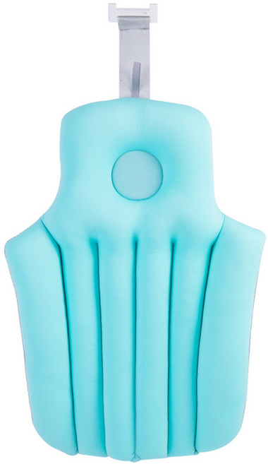 트레오바 목베개 등받이 일체형, 1개, 성인용 욕조 블루 쿠션