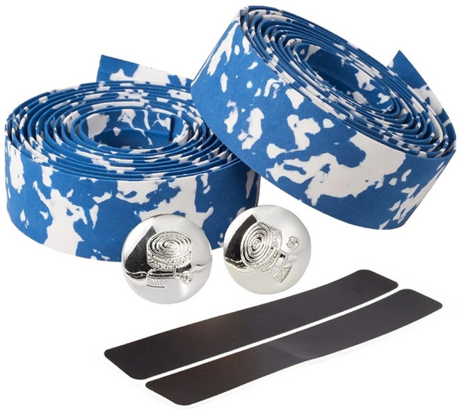 휘경일 자전거 카본 미끄럼방지 핸들 바 테이프, 블루화이트 위장, 1개