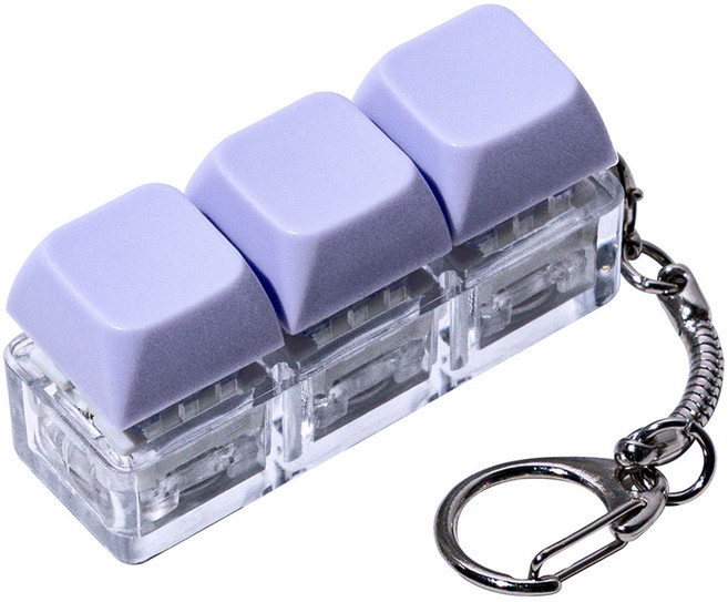 구스페리 LED 파스텔 키보드 키캡 키링 3구, 라일락, 1개