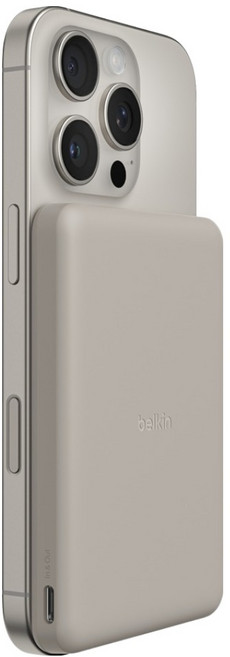 벨킨 부스트차지 초슬림 마그네틱 무선 충전 보조배터리 5000mAh C타입, 샌드, BPD010fqSA