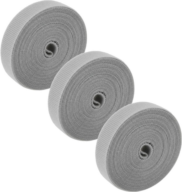 가주가샵 잘라쓰는 선정리 벨크로 타이 1m x 1cm, 그레이, 3개