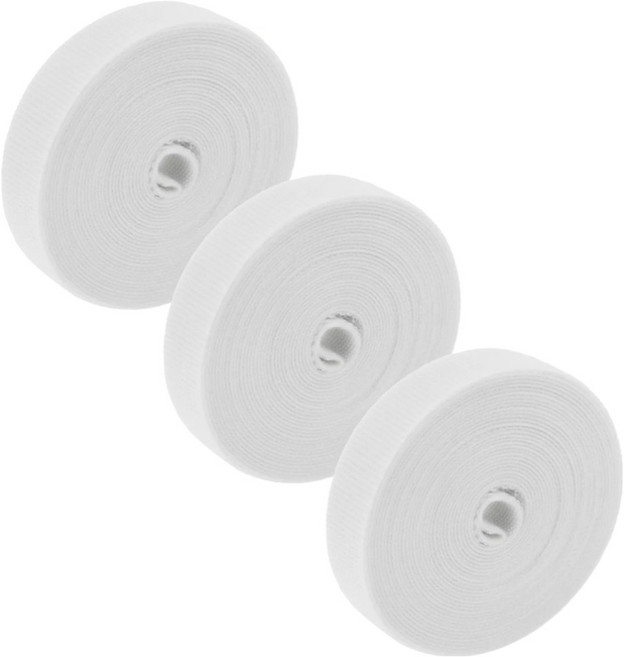 가주가샵 잘라쓰는 선정리 벨크로 타이 1m x 1cm, 화이트, 3개