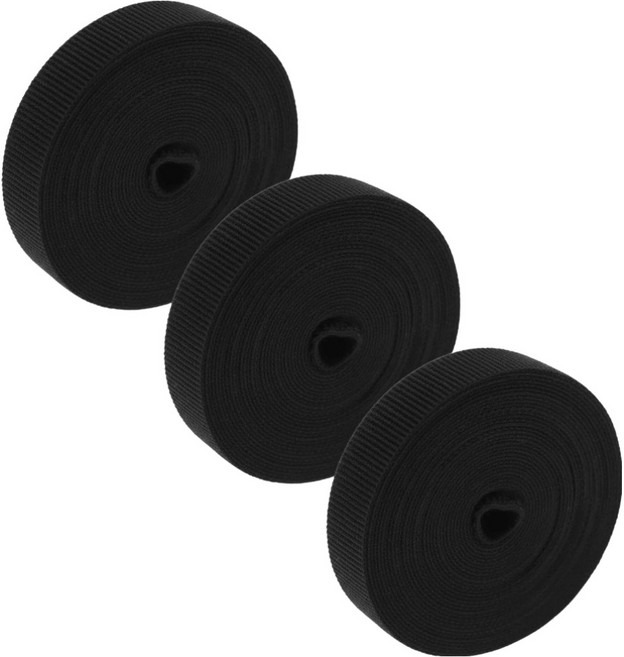 가주가샵 잘라쓰는 선정리 벨크로 타이 1m x 1cm, 블랙, 3개