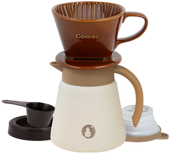 코맥 보온보냉 자기 커피 핸드드립 세트 600ml DT1B, 1세트, 5종