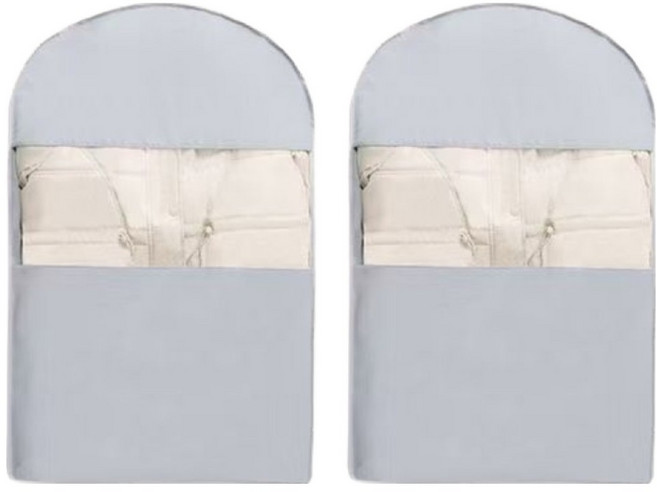 하비비 공간절약형 압축 행거 의류 커버 숏타입 던그레이, 1개, 1개입