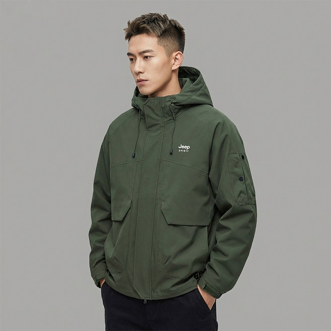 지프스피릿 남녀공용 아웃도어 젖음방지 기능성 빅포켓 후드점퍼