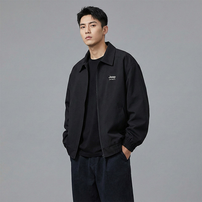 Jeep Spirit 男女通用簡約立領布勞森夾克