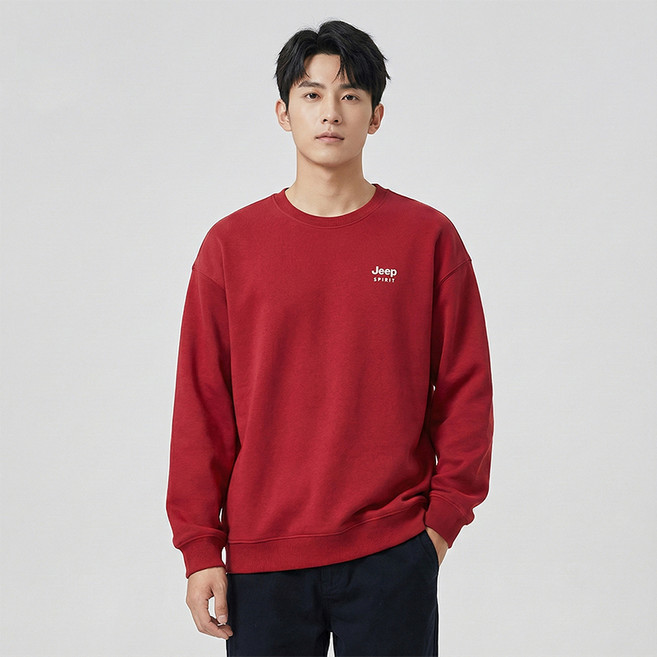 Jeep Spirit 男女通用時尚棉質圓領大學T