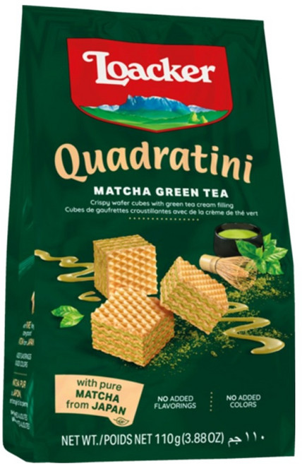 로아커 웨하스 콰드라티니 말차, 110g, 1개