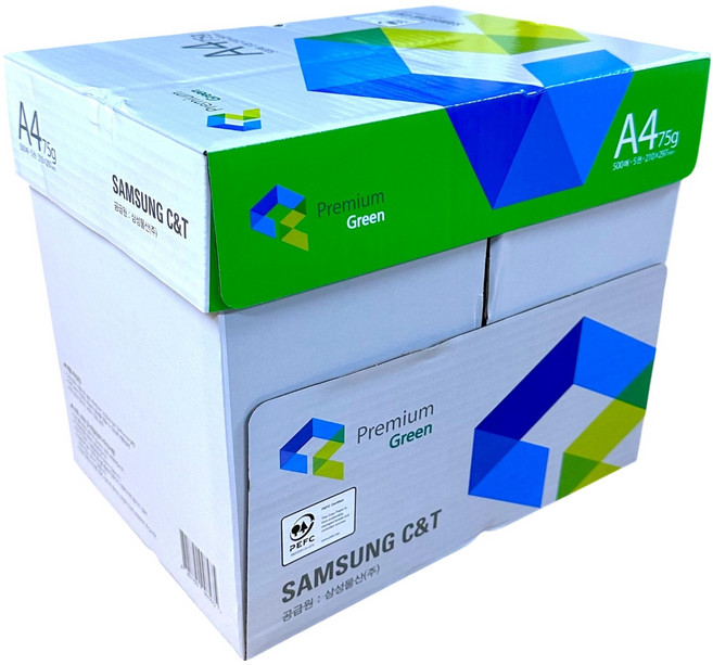 SAMSUNG 三星 C&T 高級綠色影印紙 75g, 2500個, A4