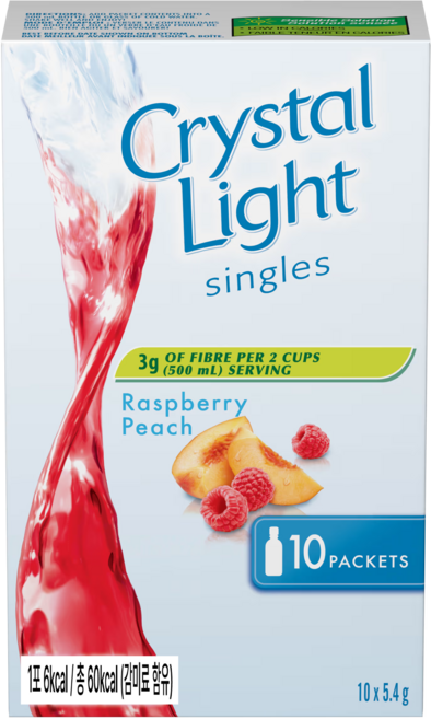 크리스탈라이트 라즈베리 피치 아이스티분말, 5.4g, 1개, 10개입