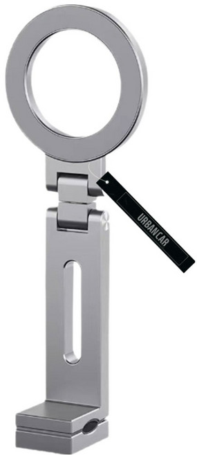 어반카 휴대용 오토홀 맥세이프 접이식 스마트폰 거치대, 실버, 1개