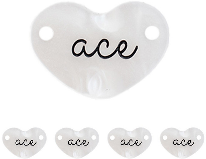 yarna ACE 하트 자개 라벨, 혼합색상, 5개