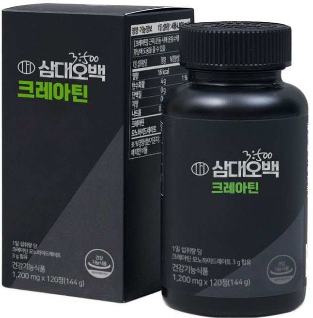 ThreeThingsForFiveHundredKilogram 一水肌酸錠 144g, 1個, 120錠