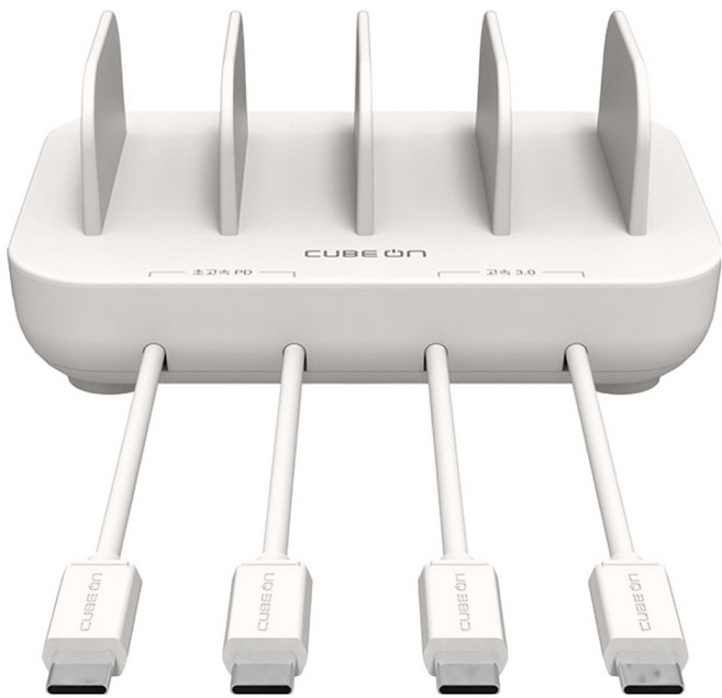 큐브온 초고속 PPS / PD C타입 4포트 멀티 충전기 JI-255, 크림, 1개