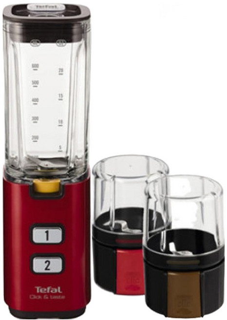 테팔 클릭앤테이스티 미니 유리 블렌더 레드, BL142GKR