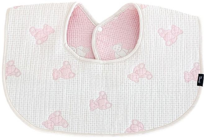 baby sopoong 媽媽圍兜 Light 媽媽圍兜 短版, 粉紅泰迪熊, 1個, 1入