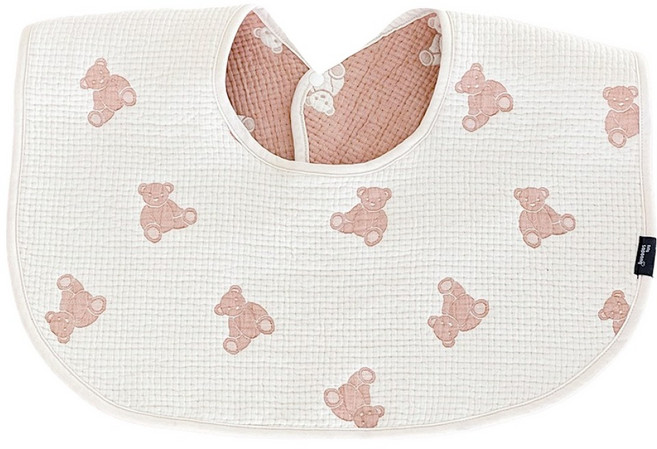 베이비소풍 엄마 턱받이 라이트 엄턱 숏, 브라운테디, 1개, 1개입