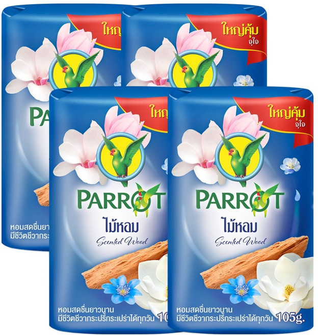 PARROT 보타니칼스 비누 샌티드우드, 4개입, 105g