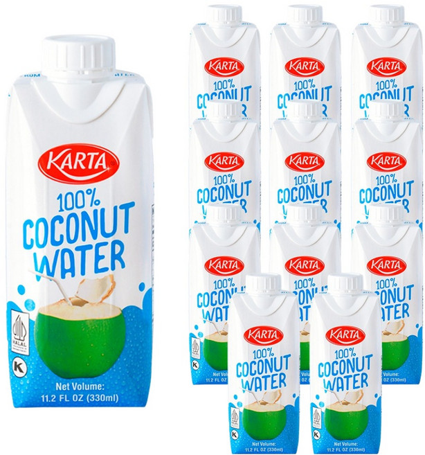 카르타 100% 코코넛 워터, 12개, 330ml