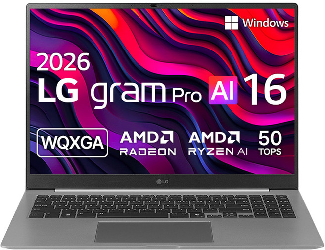 LG전자 2026 그램 Pro AI 16 라이젠 AI 라이젠 AI 400 시리즈 방문설치, 에어로미늄 실버, 16Z95U-GS5BK, 256GB, 16GB, WIN11 Home