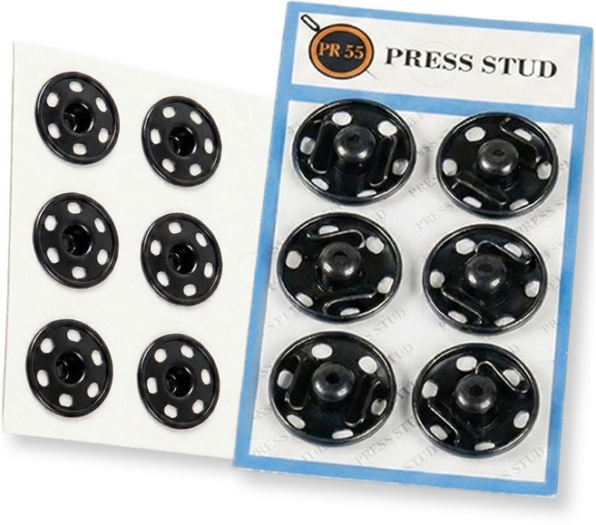 앙플러스 똑딱이 단추 빅사이즈 21mm x 6p, 흑니켈, 1개