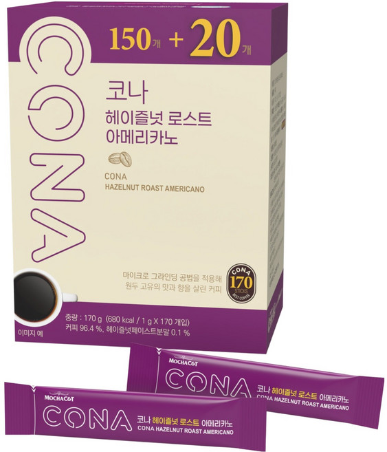 CONA 헤이즐넛 로스트 아메리카노, 1g, 1개, 170개입