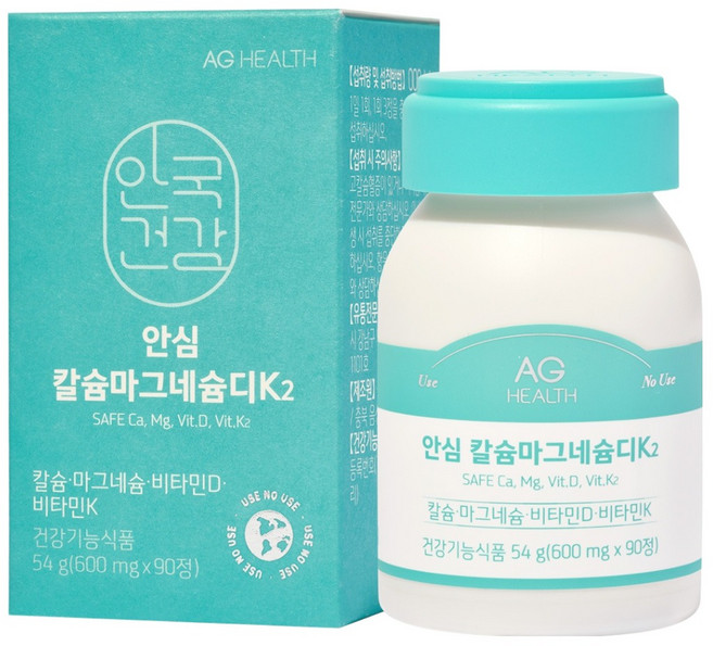 안국건강 안심 칼슘마그네슘디K2 54g, 90정, 1개