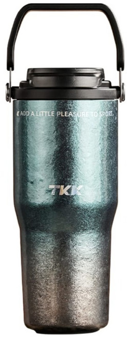 TKK 悅界雙飲口保溫拎拎杯 純鈦, 鈦藍光, 1個, 700ml
