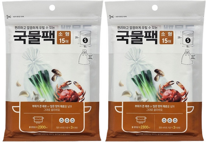 집사람 국산 일회용 대용량 국물팩, 2개, 15개입, 소(S)