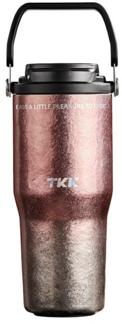 TKK 悅界雙飲口保溫拎拎杯 純鈦, 鈦粉金, 1個, 700ml