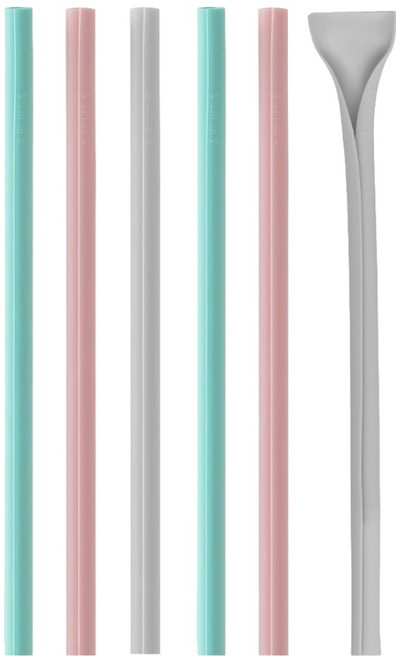 EYNSTORY 코코 세척이 편한 실리콘 빨대 3종 x 2p 세트, 1세트