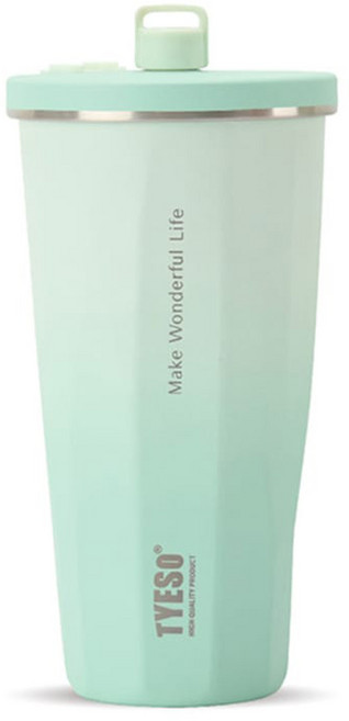 TYESO 泰碩 二代 304不鏽鋼保溫隨行杯, 漸變薄荷, 1個, 470ml