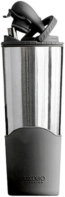 TiKOBO 鈦工坊 純鈦鯨魚杯2代 雙層真空飲料杯/環保杯/冰霸杯/保溫杯 附粗吸管, 尊爵黑, 1個, 800ml